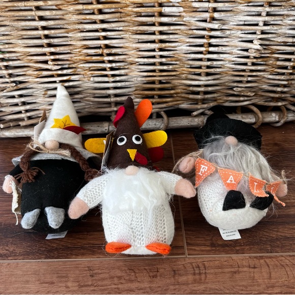 Mudpie Thanksgiving gnome sitters. Turkey, pilgrim girl,fall gnomes. - Picture 4 of 4